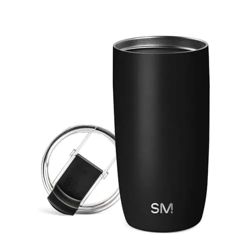 Simple Modern Voyager Insulated Travel Coffee Mug with Flip Lid | 590ml (16oz) Black | Keeps Drinks Hot or Cold for Hours thumbnail 1