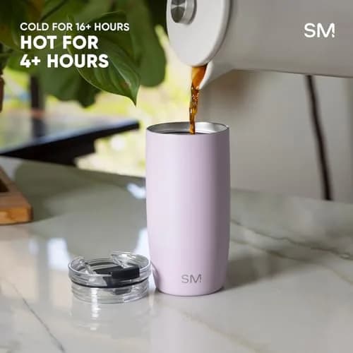 Simple Modern Voyager Insulated Travel Coffee Mug with Flip Lid | 590ml (16oz) Black | Keeps Drinks Hot or Cold for Hours thumbnail 5