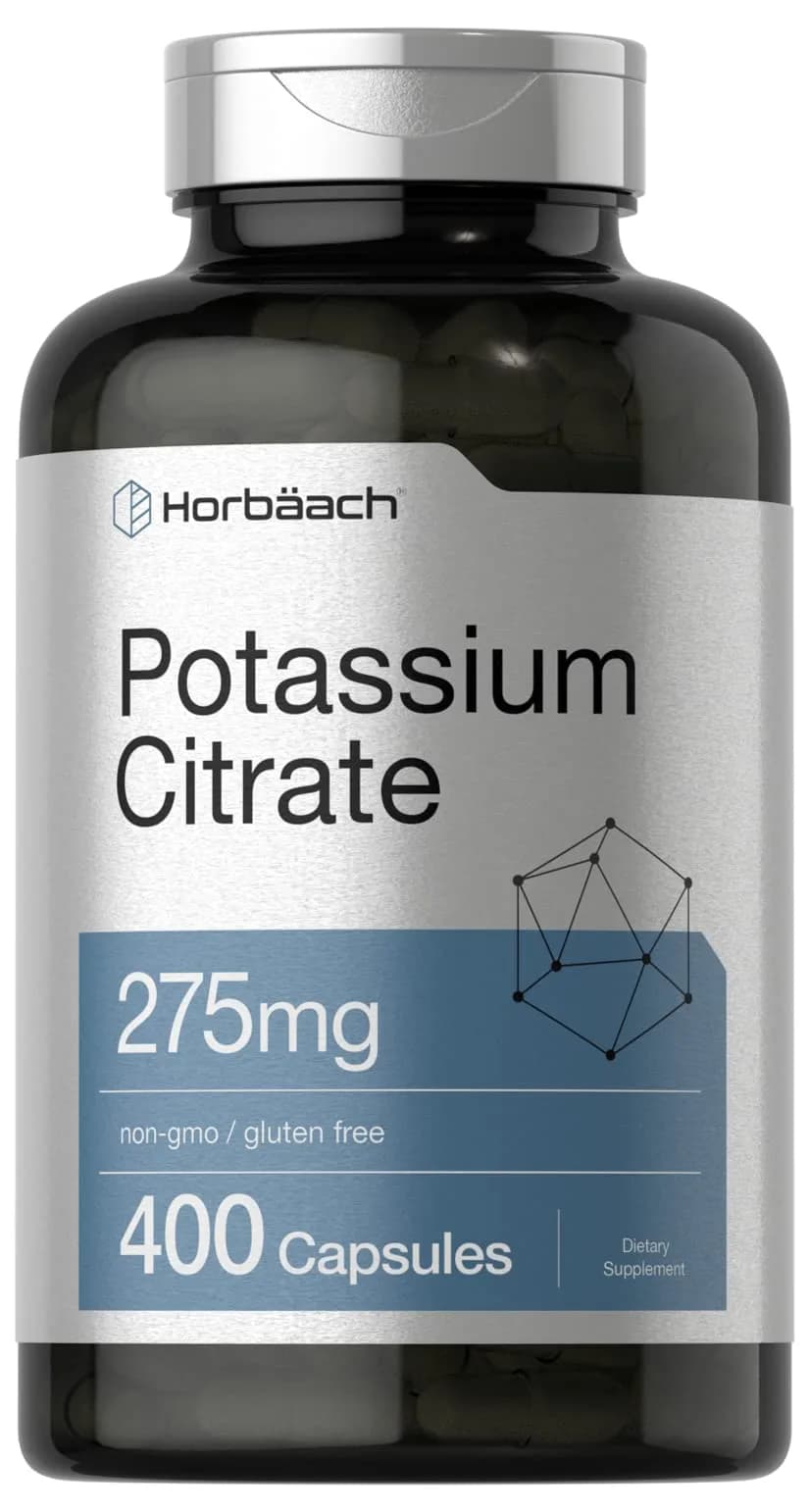 Horbäach Potassium Citrate Supplement 275 mg | 400 Capsules | Supports Wellness & Absorption — Capsule