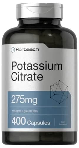 Horbäach Potassium Citrate Supplement 275 mg | 400 Capsules | Supports Wellness & Absorption thumbnail 1