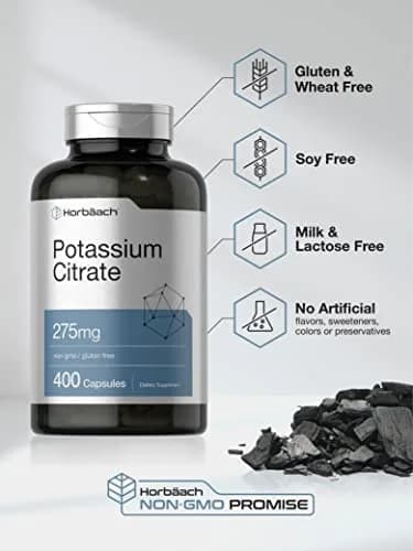 Horbäach Potassium Citrate Supplement 275 mg | 400 Capsules | Supports Wellness & Absorption thumbnail 4