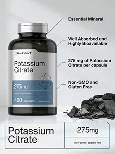 Horbäach Potassium Citrate Supplement 275 mg | 400 Capsules | Supports Wellness & Absorption thumbnail 3