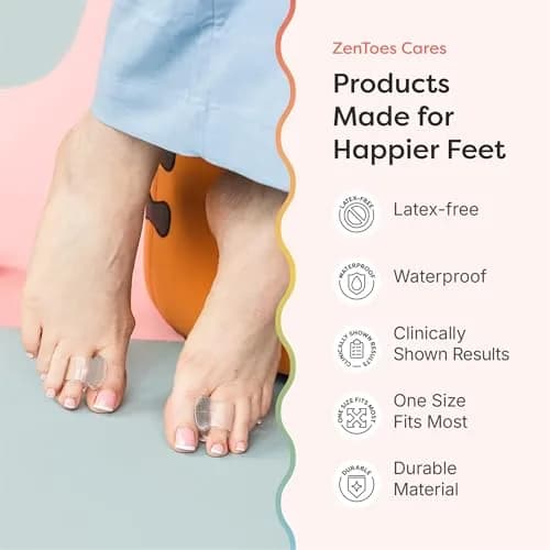 ZenToes Gel Toe Spacers for Bunions & Overlapping Toes | Soft Silicone Support for Comfort & Alignment thumbnail 5