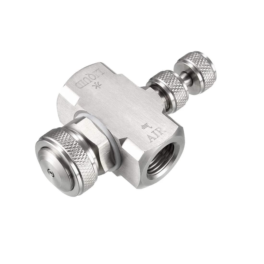 uxcell Air Atomizing Nozzle 1/4BSPT Stainless Steel Misting Low Pressure Siphon Cone-Shape Spray Tip | 30 Degree Spray Angle - main product image