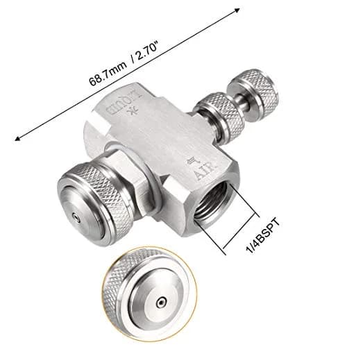 uxcell Air Atomizing Nozzle 1/4BSPT Stainless Steel Misting Low Pressure Siphon Cone-Shape Spray Tip | 30 Degree Spray Angle thumbnail 2