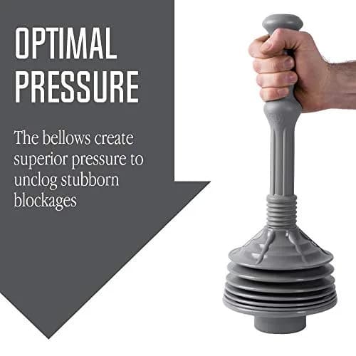JS Jackson Supplies Professional Bellows Accordion Toilet Plunger 18in | Heavy Duty Clog Remover thumbnail 4