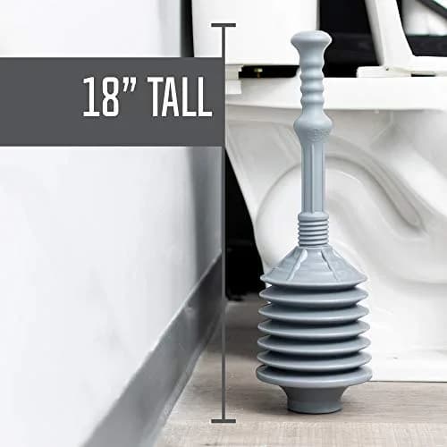 JS Jackson Supplies Professional Bellows Accordion Toilet Plunger 18in | Heavy Duty Clog Remover thumbnail 3
