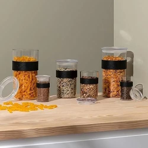 Bodum Presso Food Storage Jar Black 0.6 L (20.28 Fl Oz) | BPA-Free Plastic for Pantry Staples thumbnail 4