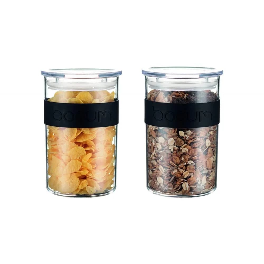 Bodum Presso Food Storage Jar Black 0.6 L (20.28 Fl Oz) | BPA-Free Plastic for Pantry Staples - view 2
