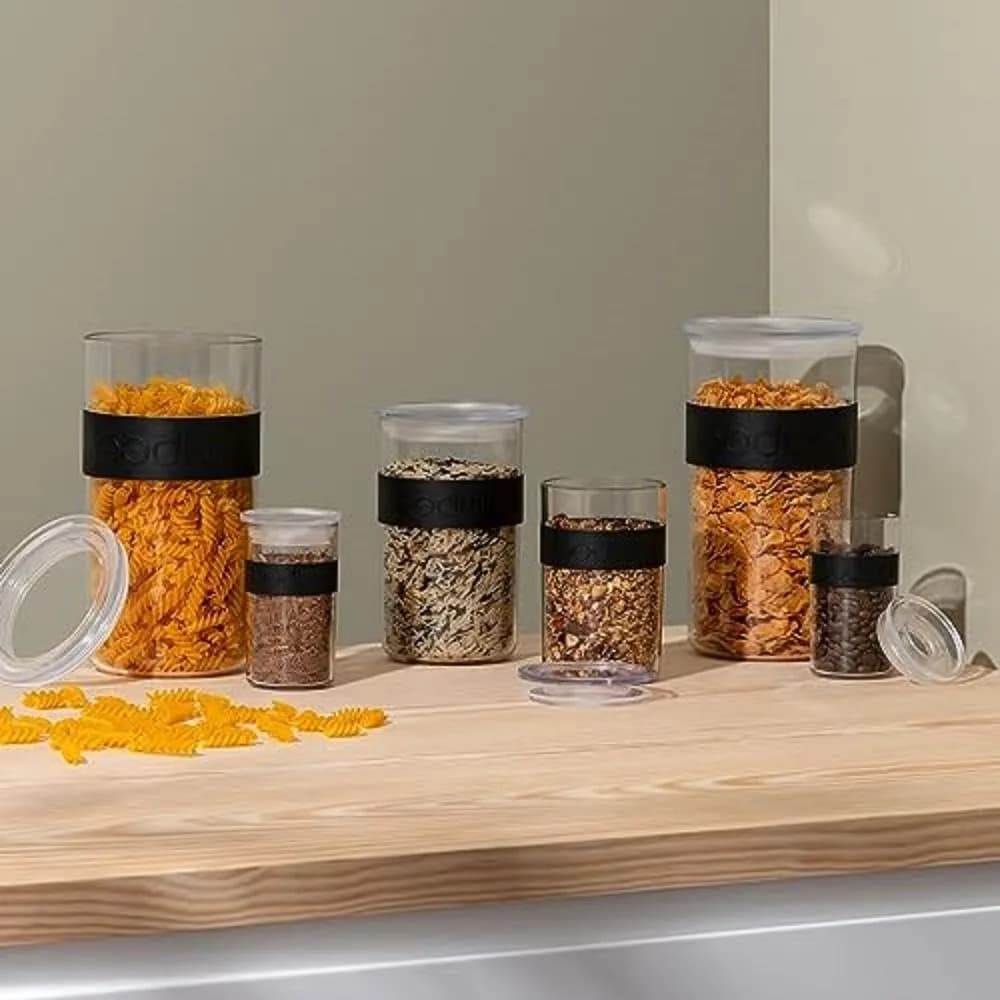 Bodum Presso Food Storage Jar Black 0.6 L (20.28 Fl Oz) | BPA-Free Plastic for Pantry Staples - view 4