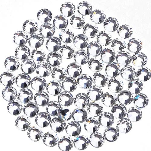 Massive Beads 1000 Pieces Hot Fix Glass Rhinestones SS20 | Sparkling Flatback Gems for Crafts & DIY (4.4mm, Crystal Clear) — Crystal Clear