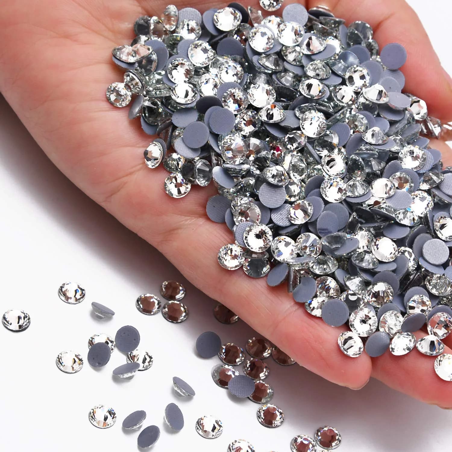 Massive Beads 1000 Pieces Hot Fix Glass Rhinestones SS20 | Sparkling Flatback Gems for Crafts & DIY (4.4mm, Crystal Clear)