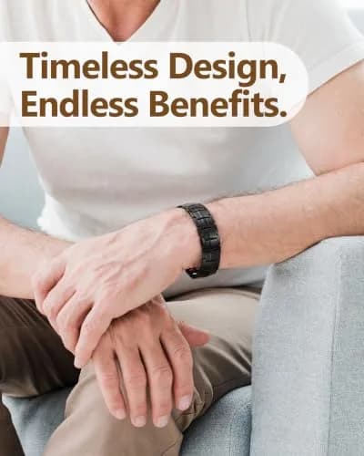 Feraco Magnetic Therapy Bracelet Black Titanium Steel Double Row 4 Elements | Classic Style thumbnail 2