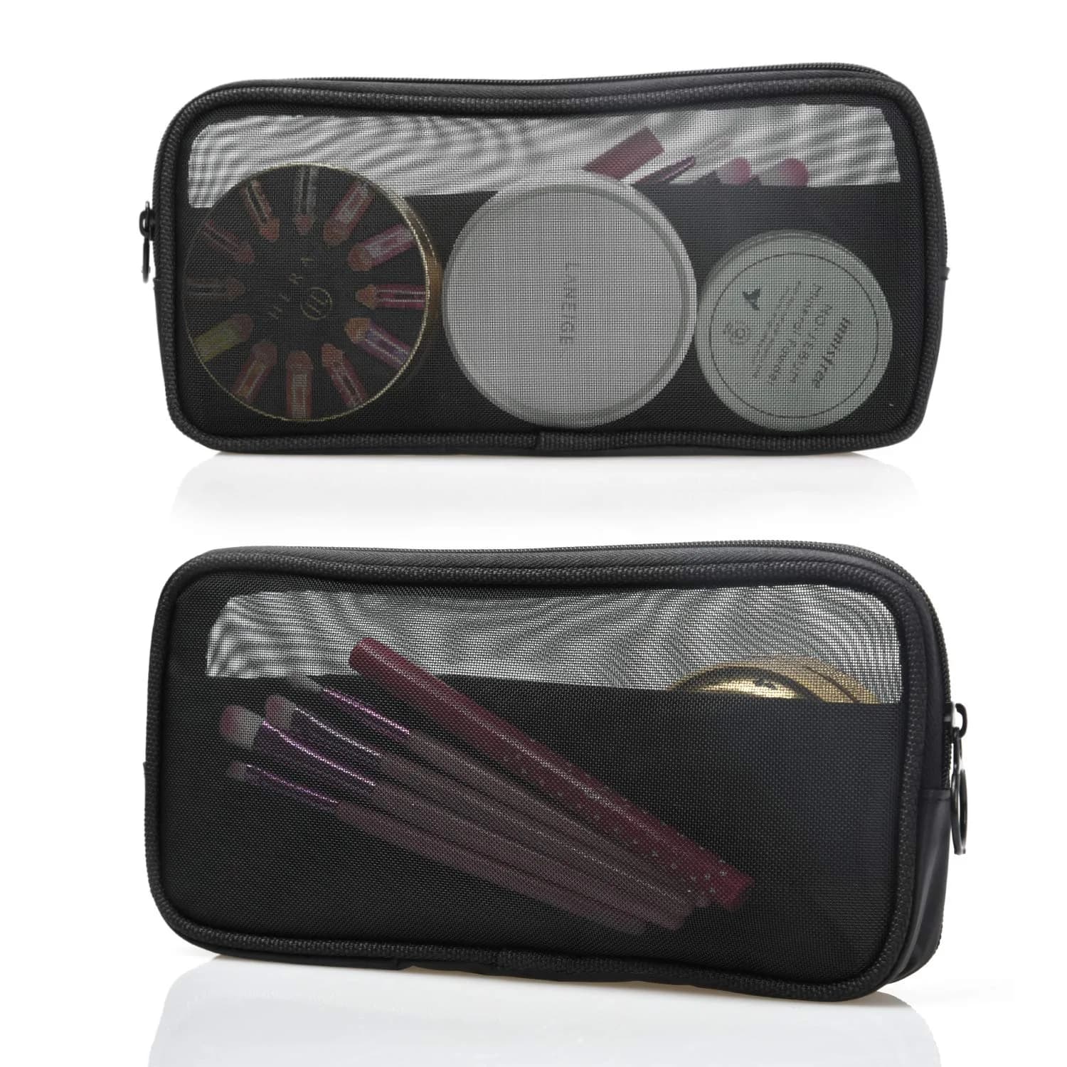 Patu Mesh Travel Toiletry Bag Pack of 2 Medium | Transparent, Lightweight & Portable