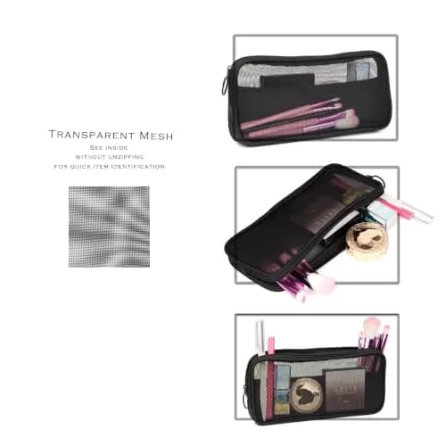 Patu Mesh Travel Toiletry Bag Pack of 2 Medium | Transparent, Lightweight & Portable thumbnail 3