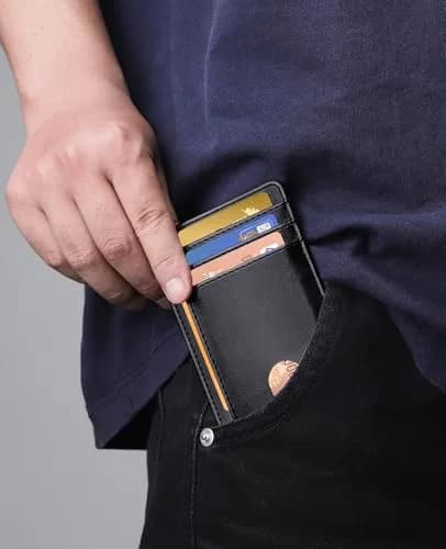 Teskyer Slim Minimalist Wallet for Men, RFID Credit Card Holder, Black | Front Pocket Design, 8 Card Slots thumbnail 5
