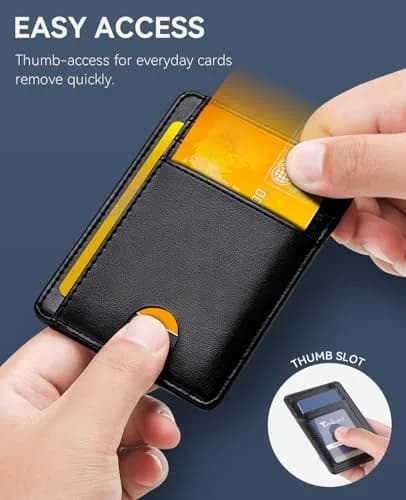 Teskyer Slim Minimalist Wallet for Men, RFID Credit Card Holder, Black | Front Pocket Design, 8 Card Slots thumbnail 6