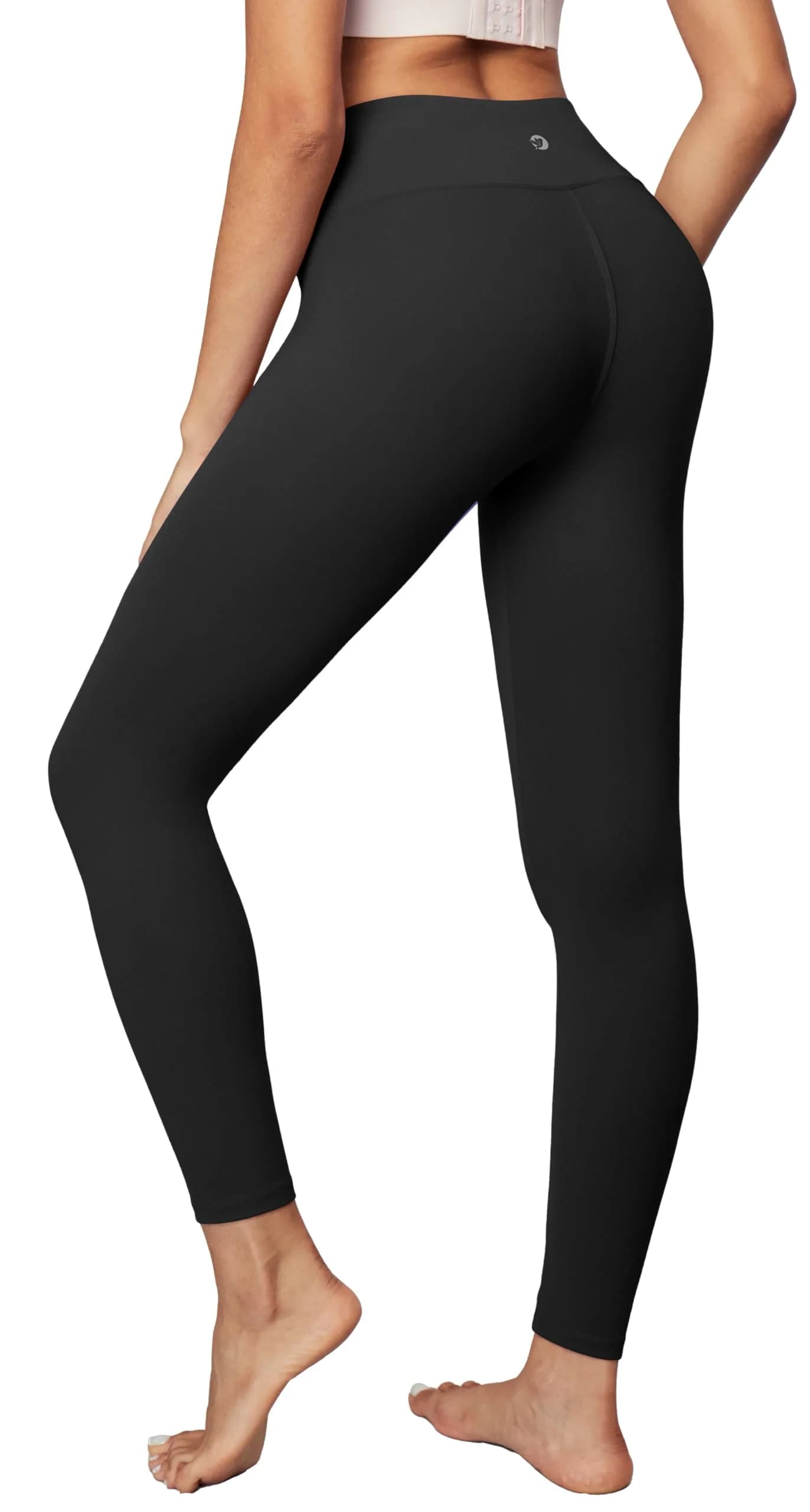 IUGA High Waisted Tummy Control Leggings with Pocket for Women XX-Large Black | Squat Proof Yoga Pants — Black