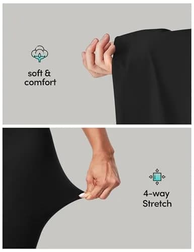 IUGA High Waisted Tummy Control Leggings with Pocket for Women XX-Large Black | Squat Proof Yoga Pants thumbnail 5