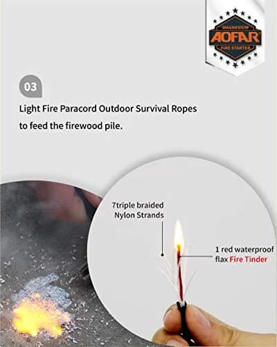 AOFAR Magnesium Fire Starter AF-374 2-Pack Waterproof Fire Steel Pouch for Camping & Outdoors thumbnail 5
