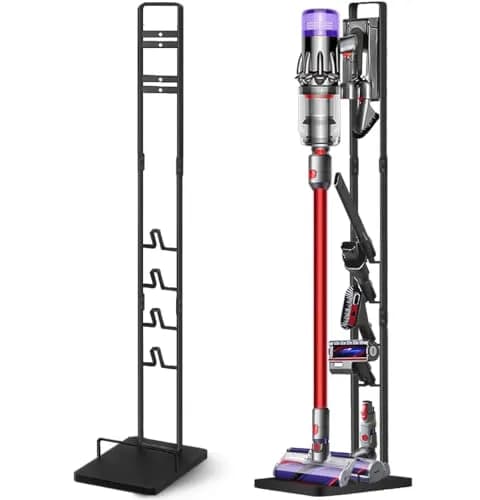 Haturi Black Metal Vacuum Stand Holder for Dyson V15-V6 & DC Series | 127cm H x 22cm L x 29cm D thumbnail 1