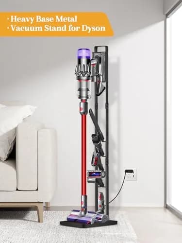 Haturi Black Metal Vacuum Stand Holder for Dyson V15-V6 & DC Series | 127cm H x 22cm L x 29cm D thumbnail 2