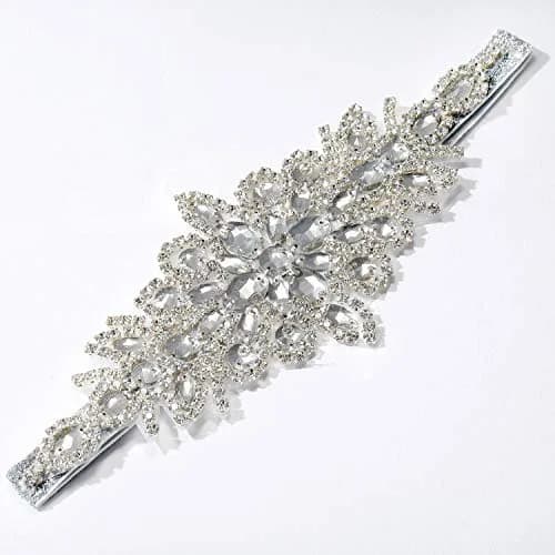 SWEETV Rhinestone Flapper Headband-Elastic 1920s Headpiece, Great Gatsby Hair Accessories for Women | Vintage Rhinestone Headband for Women thumbnail 7