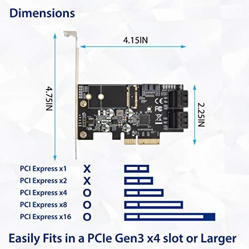 IO CREST 5 Port SATA PCIe Controller Card with JMB585 Chipset - SI-PEX40139 thumbnail 3