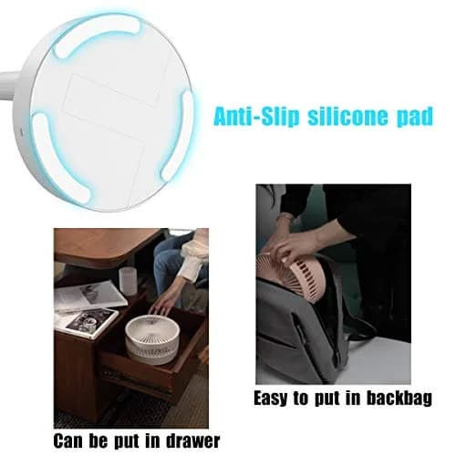 AICase Folding Portable Telescopic Floor/USB Desk Fan with 7200mAh Battery | 4 Speeds, 39.3" Height, 40dB Quiet Operation thumbnail 5
