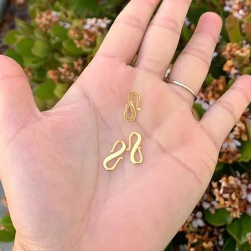 Adabele 18k Yellow Gold Plated Sterling Silver S Hooks Clasp 15mm (5-Pack) | Hypoallergenic Jewelry Findings thumbnail 2