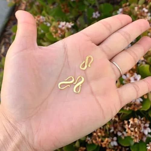 Adabele 18k Yellow Gold Plated Sterling Silver S Hooks Clasp 15mm (5-Pack) | Hypoallergenic Jewelry Findings thumbnail 3