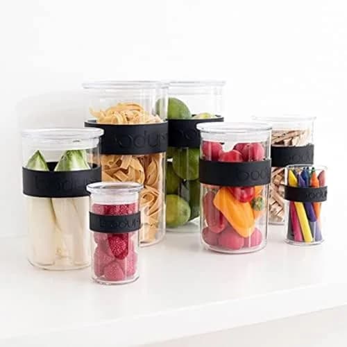 Bodum Presso Storage Jar Set 250ml (0.25 L) Black | Airtight BPA-Free Plastic Containers for Kitchen Pantry thumbnail 4