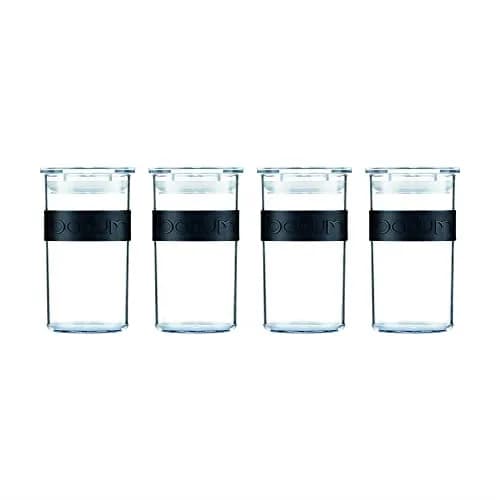 Bodum Presso Storage Jar Set 250ml (0.25 L) Black | Airtight BPA-Free Plastic Containers for Kitchen Pantry thumbnail 1
