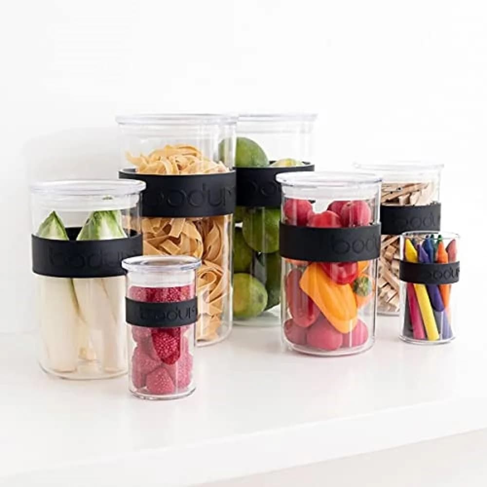 Bodum Presso Storage Jar Set 250ml (0.25 L) Black | Airtight BPA-Free Plastic Containers for Kitchen Pantry - view 4