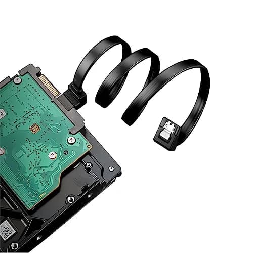 JacobsParts SATA Cable 5 Pack 18 Inch SATA III 6Gbps Right Angle Locking Latch Black thumbnail 3