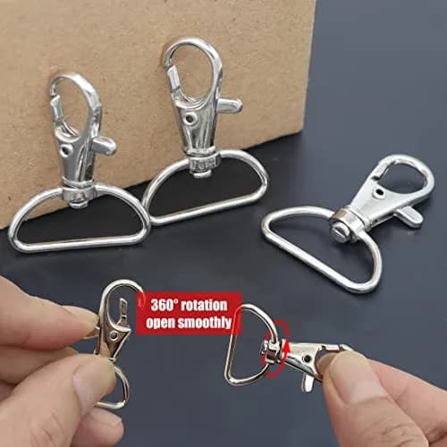 YAKA 50 Pack Metal Lobster Claw Clasps 2cm (0.78 inch) D Ring Inner Width | 360° Swivel Trigger Snap Hooks for Jewelry Making thumbnail 4