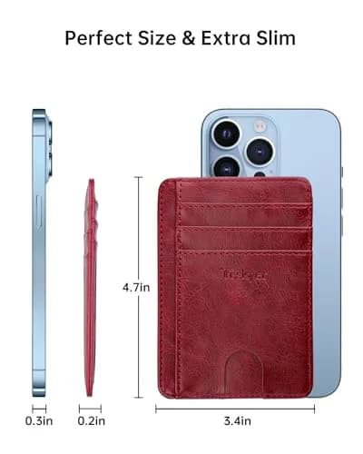Teskyer Slim Minimalist Wallet for Men, RFID Credit Card Holder, Wine Red | Ultra Slim Front Pocket Design, 8 Card Slots, RFID Protection thumbnail 7