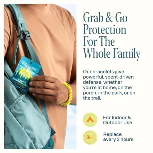 Cliganic Natural Mosquito Repellent Bracelets 20 Pack | DEET-Free, Plant-Based Essential Oils, Individually Wrapped thumbnail 9