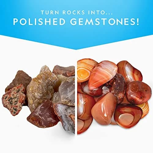 Blue Marble National Geographic Rock Tumbler Refill Kit with 1 Lb. Rough Agate | Agate Mix, All Seasons, 8oz thumbnail 2
