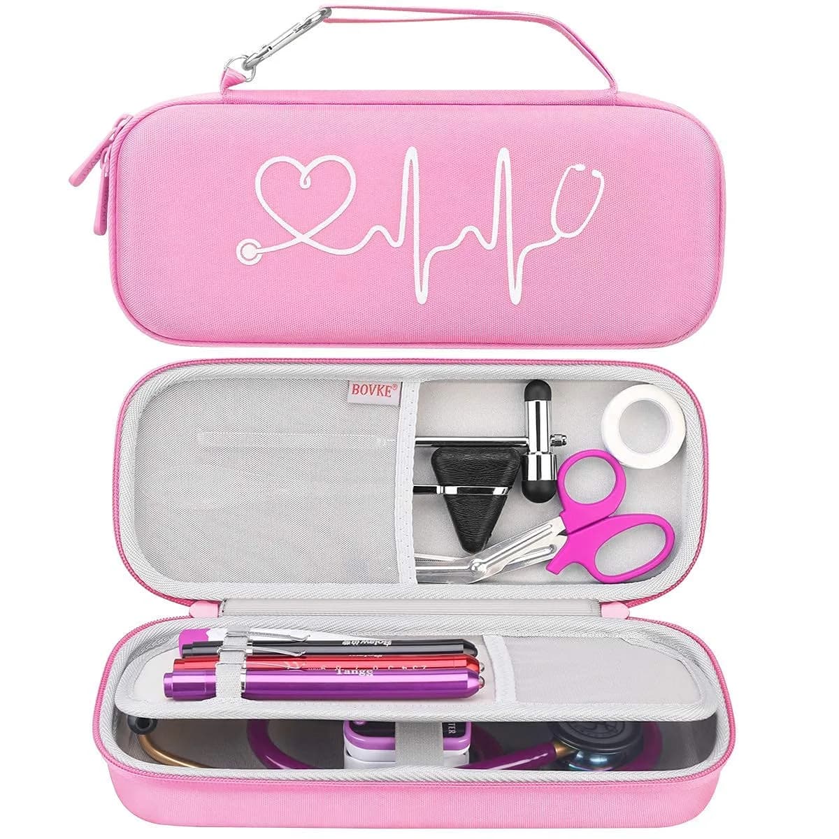 BOVKE Hard Case for 3M Littmann Classic III/Cardiology IV/MDF Stethoscope | Durable, Portable & Shockproof Pink - main product image