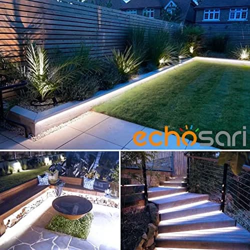 echosari White Solar Strip Lights Outdoor Waterproof 16.4Ft (5m) 320 LED with Remote & Timer | IP65 Rated for Pathways & Gardens thumbnail 7