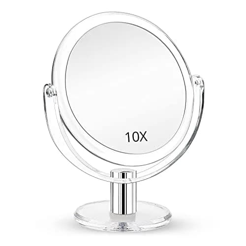 Fabuday Magnifying Makeup Mirror 10x Magnification | 16.3 cm (6.4 in) Double-Sided Tabletop Vanity Mirror thumbnail 1