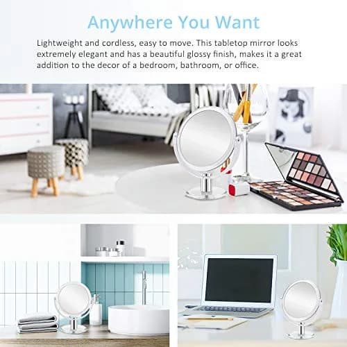 Fabuday Magnifying Makeup Mirror 10x Magnification | 16.3 cm (6.4 in) Double-Sided Tabletop Vanity Mirror thumbnail 4