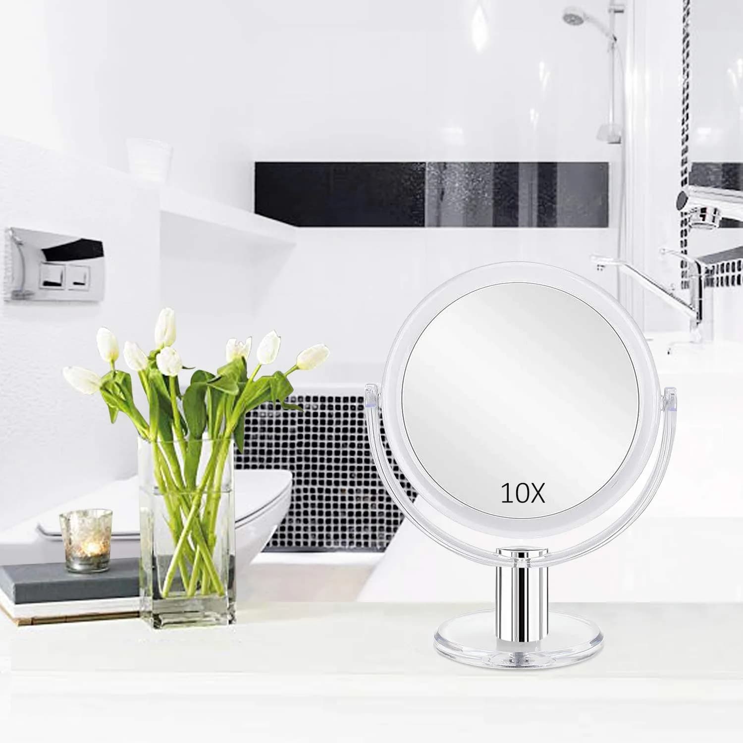 Fabuday Magnifying Makeup Mirror 10x Magnification | 16.3 cm (6.4 in) Double-Sided Tabletop Vanity Mirror - view 5