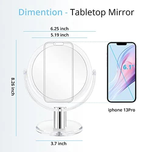 Fabuday Magnifying Makeup Mirror 10x Magnification | 16.3 cm (6.4 in) Double-Sided Tabletop Vanity Mirror thumbnail 6
