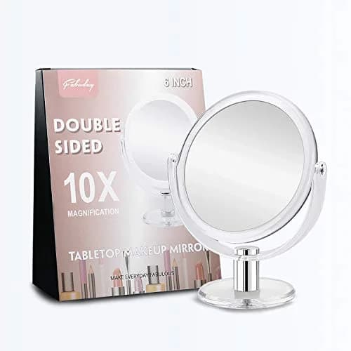 Fabuday Magnifying Makeup Mirror 10x Magnification | 16.3 cm (6.4 in) Double-Sided Tabletop Vanity Mirror thumbnail 7