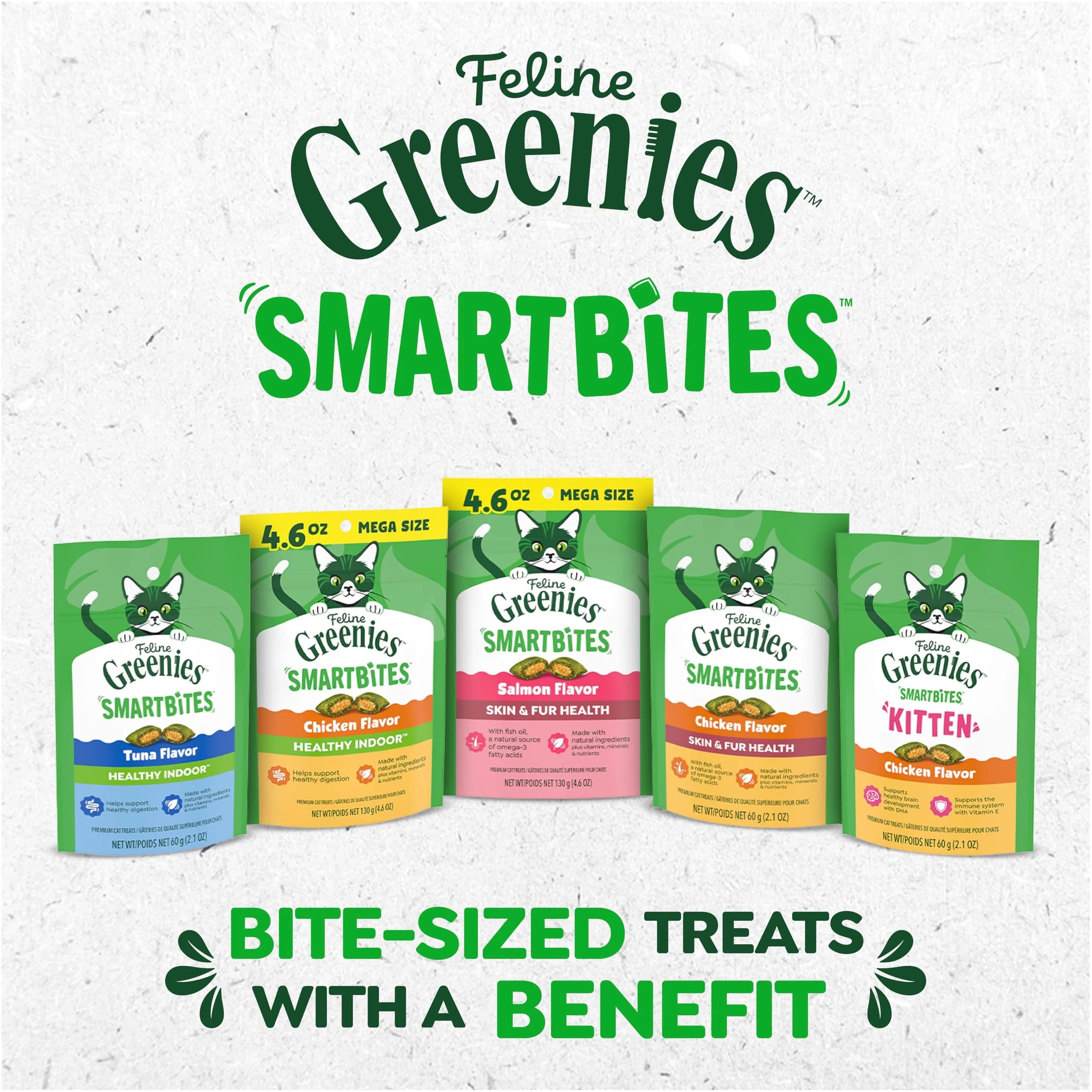 Greenies Feline Smartbites Skin & Fur Health Cat Treats, Chicken, 4.6 oz (130 g) | Vet-Designed with Omega-3s for Healthy Skin - view 8