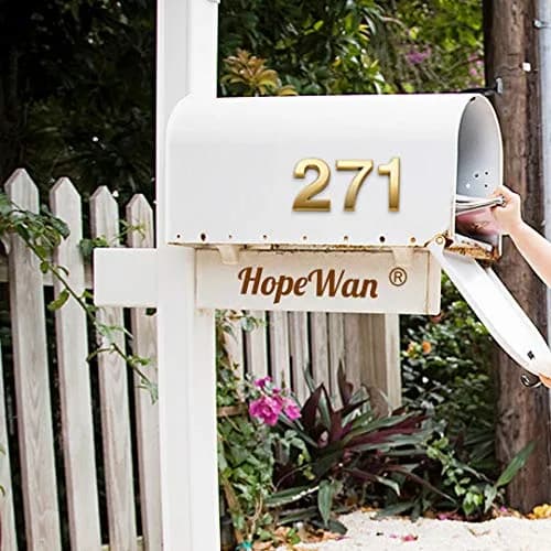 HopeWan Gold Signage Signage in India | Raised 3D Door Numbers 2-3/4IN High thumbnail 5