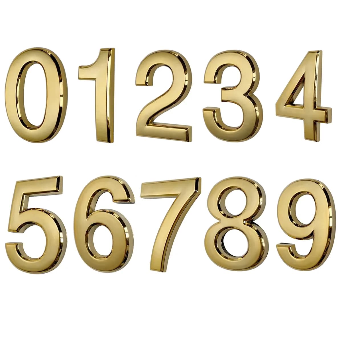 HopeWan Gold Signage Signage in India | Raised 3D Door Numbers 2-3/4IN High — Brass