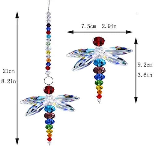 H&D HYALINE & DORA Crystal Dragonfly Suncatcher 21 cm (8.2 inches) | Rainbow Maker Window Hanging Pendant Decor thumbnail 2
